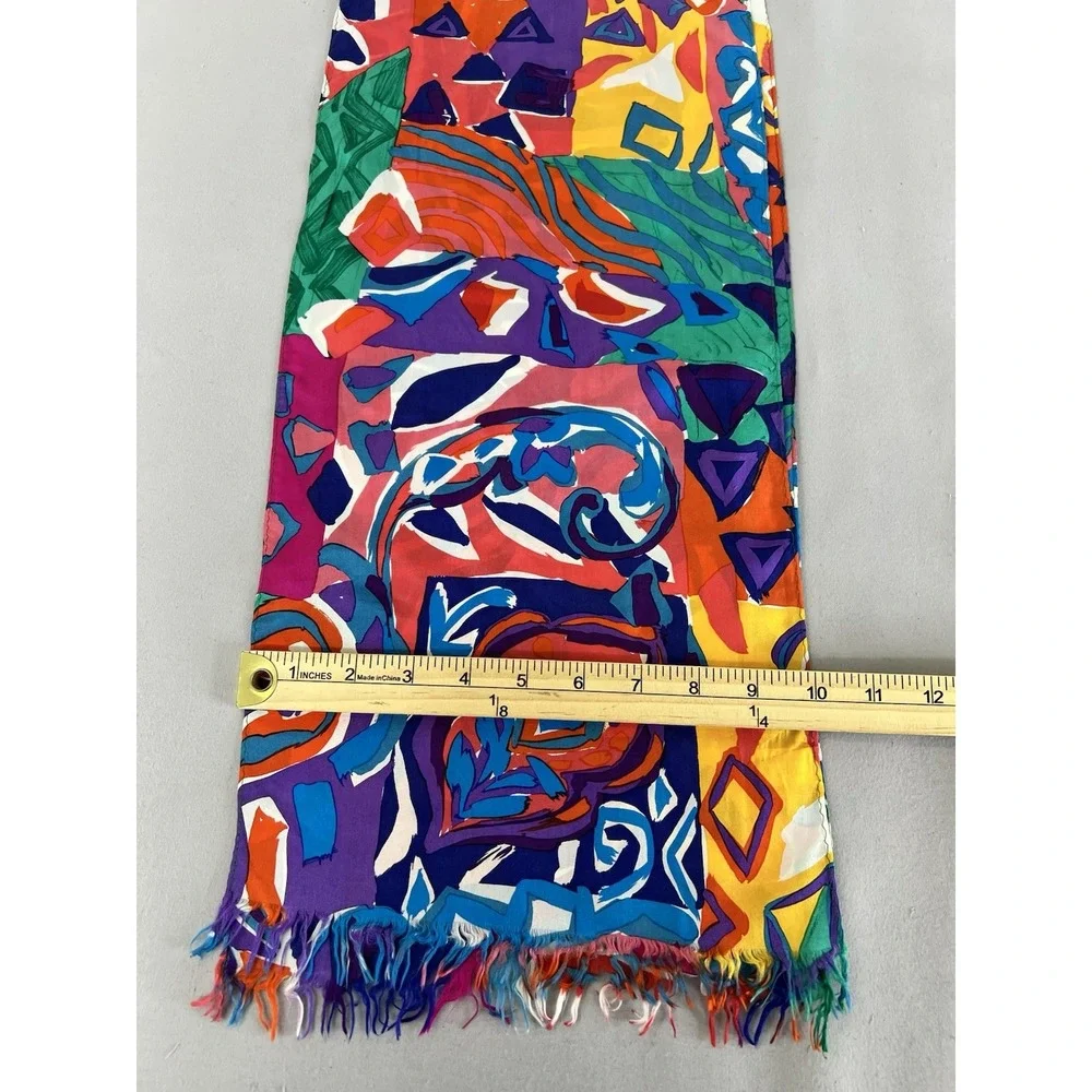 Vintage Scarf Design By Express‎ Silk Measuring 82